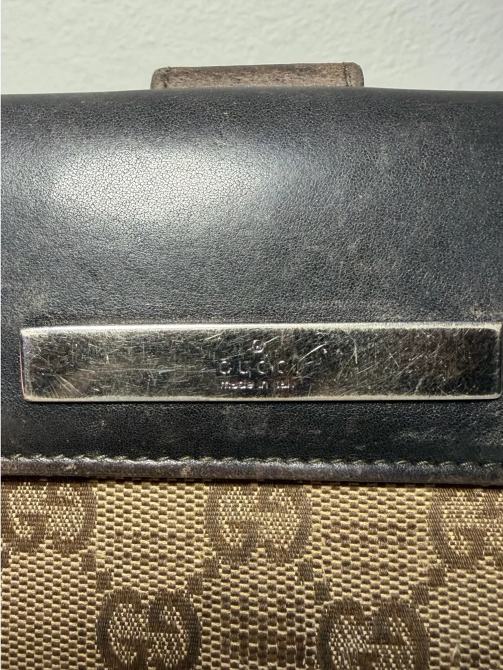 Gucci Brown and Beige Monogram Continental Wallet (Fair) with COA - Picture 16 of 16